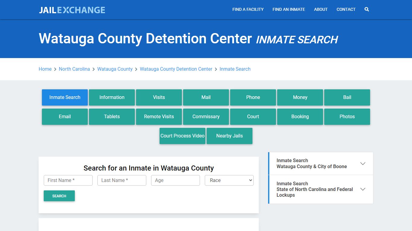 Watauga County Detention Center Inmate Search - Jail Exchange