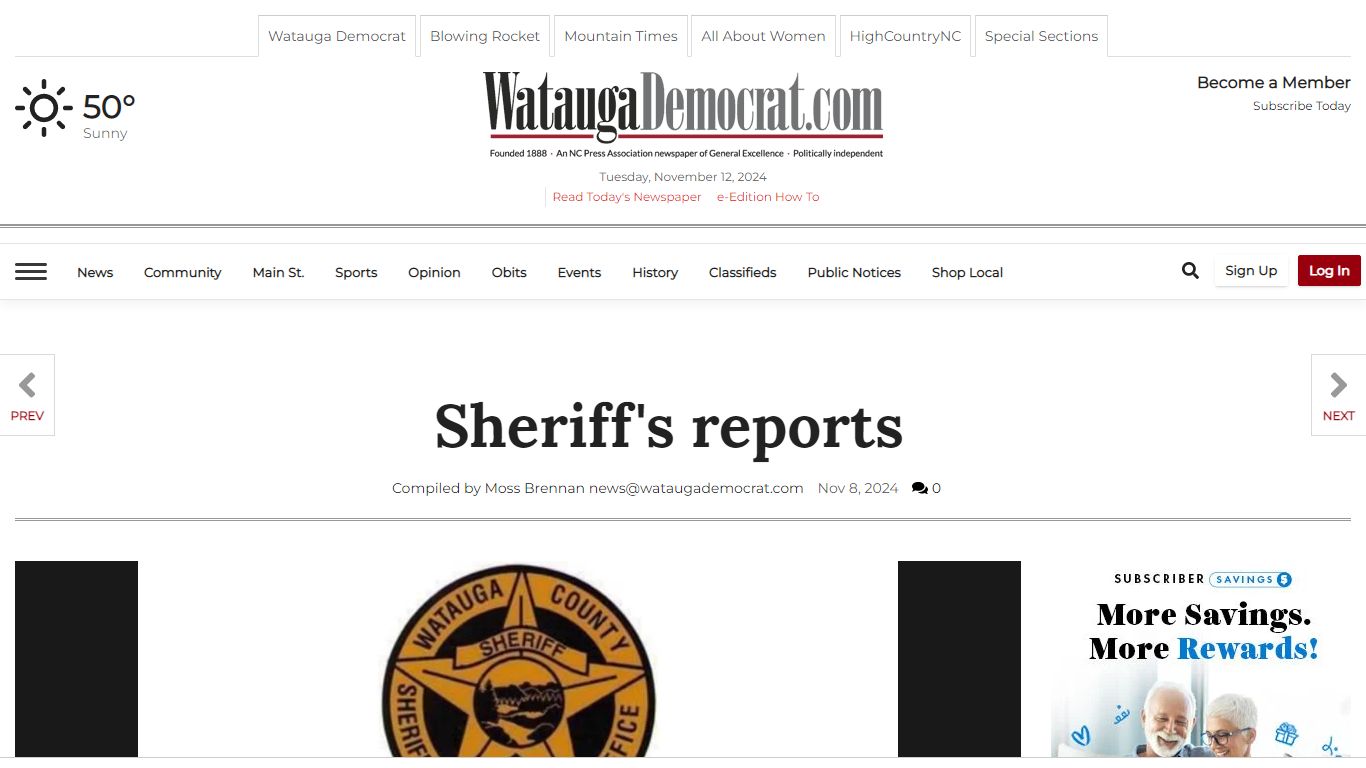 Sheriff's reports | Local News | wataugademocrat.com