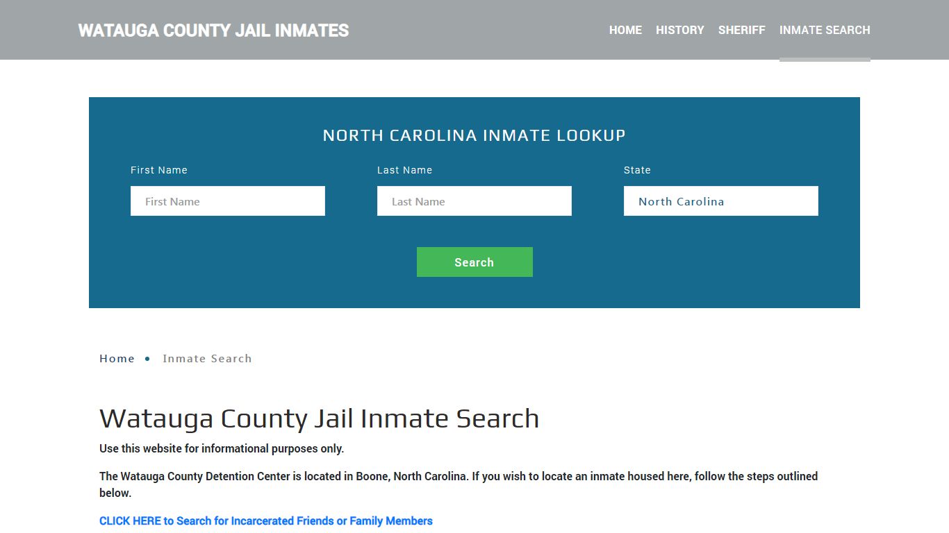 Watauga County, NC Detainee Lookup